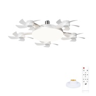 MINOA 2 in 1 5 Heads Ceiling Fan Light Wind Speed Adjustable 3 Lighting Modes Foldable Fan Lamp Crea