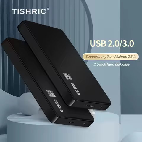 TISHRIC HDD Case For Hard Drive Box Sata To Usb 2.0/3.0 Adapter Hard Disk Case HDD Enclosure Externa
