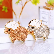 Diamond Zodiac Lamb Car Keychain Female Bag Pendant Metal Key Chain Ring Gift