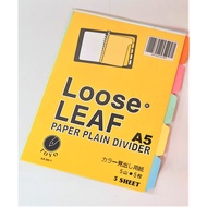 INDEX BINDER LOOSE LEAF A5 20 HOLES 5 COLORS PAPER DIVIDER