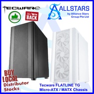 (ALLSTARS : We are Back Promo) Tecware FLATLINE TG Micro-ATX / MATX Chassis / Pre-installed 4x non-RGB Fans (Warranty 1year on Fan and switch with Techdynamic)