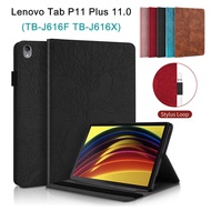 For Lenovo Tab P11 Plus 2021 11.0 inch Tablet Protective Case P11 Plus TB-J616F TB-J616X PU Leather Case High Quality 3D Tree Style Wallet Stand Flip Cover With Card Slots Pen Buckle