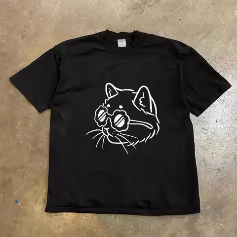 Women's Casual T-shirt with Heart-shaped Print Round Neck Short Sleeved Top and Short Sleeved Casual