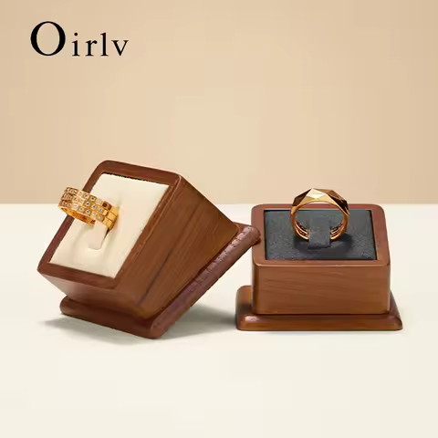 Oirlv Wooden Ring Display Stand Ring Jewelry Organizer Jewelry Holder Jewellery Display Prop Jewelry