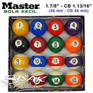 Master Ball Set - Bola Kecil 1.7/8" Biliar Billiard Pool Meja Bilyard