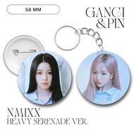GANTUNGAN NMIXX PIN HEAVY SERENADE KEYCHAIN 58MM KPOP IDOL KEYCHAIN UNOFFICIAL HAEWON SULLYOON