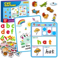 SmarLearnio CVC Word Games,Phonics Games,Magnetic White Board Dry Erase for Kids,Refrigerator Fridge