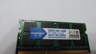 Heoridoy DDR3 8G 1600 筆電記憶體 2條
