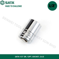 SATA 1/2'' DR.12pt. SOCKET, S.A.E / INCHES SIZE SOCKET BOX 5/16" 3/8” 7/16‘‘1/2‘’ 9/16‘’ 5/: 8‘’ 11/