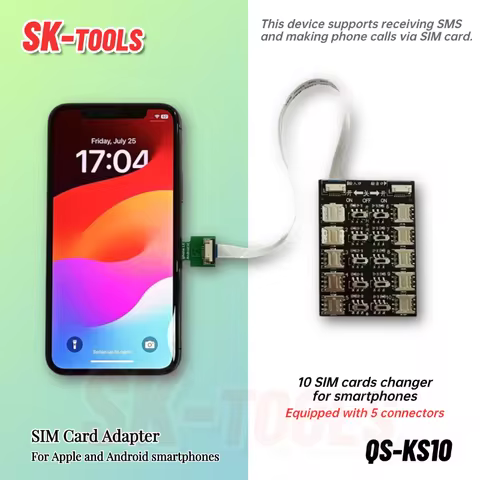 SIM Card Changer Multi SIM Card Reader with 10 slots SIM Card adapter Android Apple universal 10 Exp