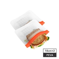 【Prepara】 食物保鮮密封夾鏈袋[3號袋 橘色夾鏈]-20.32x17.38cm x2入