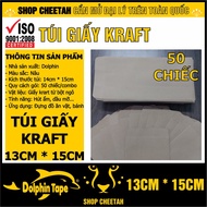 50 Kraft paper bags in cowhide color: 13cm x 15cm - Used to store snacks, bread...