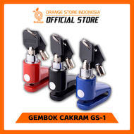 ORANGE Kunci Gembok Rem Cakram / Gembok Cakram Ring Pendek - DISKON Gembok Cakram Motor Gembok Murah