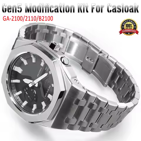 NEW Gen5 Mod Kit For Casioak GA2100 GAB2100 Stainless Steel Metal Bezel Rubber Metal Strap for Casio