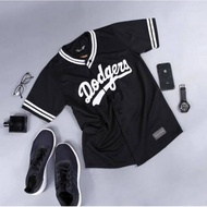 HITAM (BASEBALL T-shirt) BASEBALL JERSEY Men Women dodgers Black