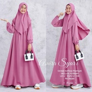 gamis remaja wanita kekinian model kekinian terbaru 2021 lebaran bahan - pink