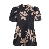 Black Puffy Sleeve Mini Dress 80014 (TENC)