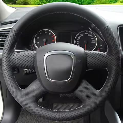 Car Inner Steering Wheel Cover Leather Trim For Audi A3 8P Sportback A4 B8 A5 8T A6 C6 A8 D3 Q5 8R Q