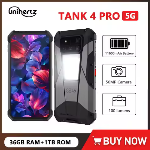 8849 Tank 4 Pro Unihertz 5G Rugged Projector Smartphone Android 6.73 Inch 3k AMOLED Display 36GB+1TB