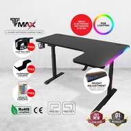 TMAX L160cm L-Shape Smart Lifting Gaming Table Adjustable Height Table With RGB Lighting Style
