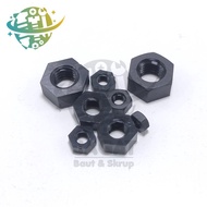 Hexagon Nylon Nut Plastic Nut M4 Robotic Screw Bolt Black BlackNilon
