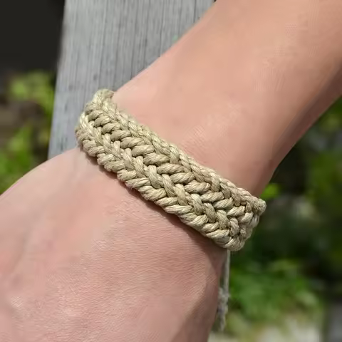 Natural cotton and linen colorful bracelet original handmade jewelry Dropshipping #EZ125
