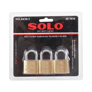 กุญแจคีย์อะไลค์สปริงคล้องคอสั้นทองเหลือง SOLO SOLO 84-3