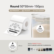 【Round Label】NIIMBOT B1/B1Pro/B2/B2Pro/B21/B21Pro/B3S/B31/B4 Round Label Sticker Waterproof Oil Proo