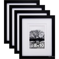 Egofine 8x10 Picture Frames Set of 4, Made of Solid Wood Covered by Plexiglass 4x6 and 5x7 with Mat 
