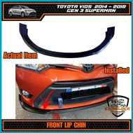 ❂ ⚽ ♝ Toyota Vios 2014 - 2018 Front Bumper Lip Chin