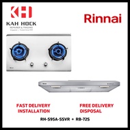 RINNAI RH-S95A-SSVR SLIMLINE HOOD + RB-72S 2 BURNER STAINLESS STEEL BUILT-IN HOB BUNDLE