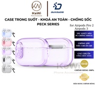 Transparent Case for Airpods Pro 2 / Airpods 3, Safety Lock, Shockproof, PECK Series - GENUINE
