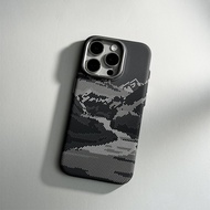 Sanptoch เคสโทรศัพท์สำหรับ Magsafe Pixel Mountain & River สำหรับ iPhone 15 / 14 / 13 Pro Max Max วัส