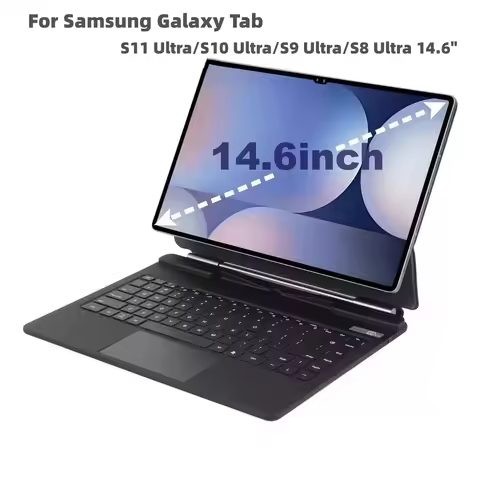 Magic Keyboard Case for Samsung Galaxy Tab S11 Ultra /S10 Ultra 14.6" S9/ S8 Ultra Tablet Smart Blue