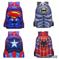 Kids Children School Cute 3D Superhero Backpack School Bag Superman Spiderman Batman Captain America