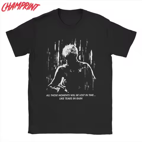 Blade Runner Like Tears In Rain Men T Shirts Vintage Tees Short Sleeve Round Collar T-Shirts Pure Co