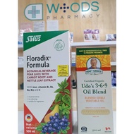 WOODS PHARMACY Udo's 3•6•9 Oil Blend 500ml AND SALUS FLORADIX 500ML-(Delivered with ice pack)