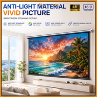 Skrin Projektor Projector Screen 3D 4K LCD Layar Projector Screen Screen Projector Wall Anti Light P