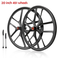 20 inch 406/451 Folding Bike Wheelset Bicycle Disc Brake Wheel 6 Holes O.L.D 100mm 135mm Hub Quick Release Sp8 7/8/910 speed