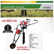 Harz HZ-6021 63.3cc Wheel Gasoline Earth Auger with 12-inch Auger Bit