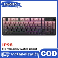 E-WOITD FURYCUBE IP98 Wired Game Membrane Keyboard RGB Translucent Character Intelligent Knob Mute P