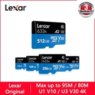 2023 Hot Selling Lexar Micro SD 32GB 64GB 256GB 512GB 128GB   Micro SD Card SD/TF Flash Card Memory Card microSD for Phone 633X