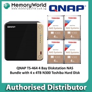 [QNAP Authorized Distributor]QNAP TS-464 4 Bay Tower NAS bundle promotion with 4 x N300 Toshiba NAS 