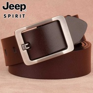 JEEP JEEP Pin Buckle Belt Men's Leather Belt Glossy Cowhide Belt Business Casual All-Match Fashion T