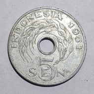 Koleksi Uang Koin Kuno Indonesia 5 Sen Tahun 1954