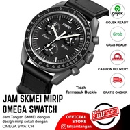 Jam Tangan Chrono Aktif SKMEI Model Omega Swatch Collab Hitam Full