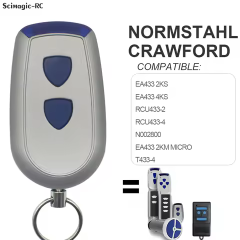 Normstahl 433.92MHz Rolling Code Standard Steel Garage Door Remote Control for Normstahl RCU 433 2K/