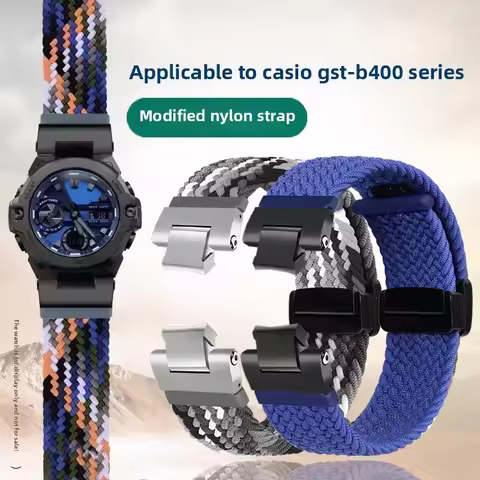 GST-B400 Elasticity nylon Watchband For G-SHOCK Casio GST B400 Modification Soft breathable Fabric w