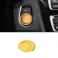 2-Piece Set Gold One-Button Start Button Cover Outer Ring Cover Aluminum Alloy F32 F33 435i 428i F80