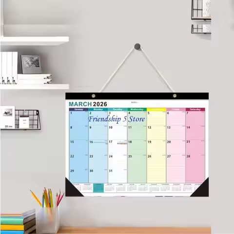 T8WC 2026-2027 Wall Hanging Calendar Monthly Calendar Planner 18 Month Referances Jan 2026 to June 2